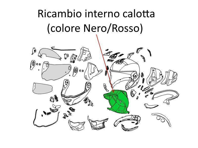 Nolan Ricambio Interno calotta N104 / Evo / Absolute Rosso - ricambi