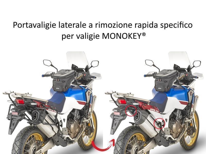 Givi PLR1161 Portav later Honda CRF1000L Africa Twin/Adv Sport 18 Nero - portapacchi e portavaligie