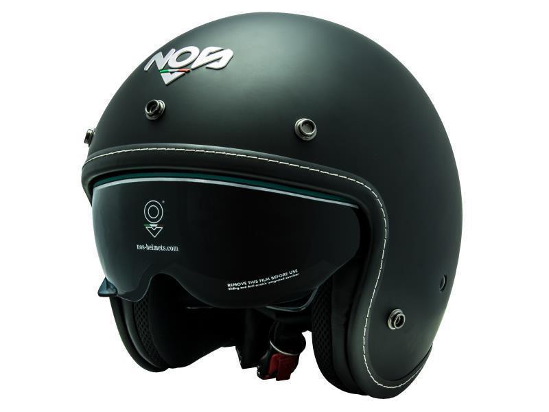 Nos NS1 casco moto vintage Black Matt - caschi jet