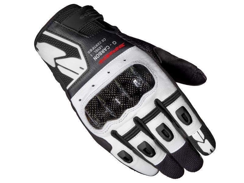 Spidi G Carbon guanti moto corti certificati EN 13594 Bianco - guanti in pelle