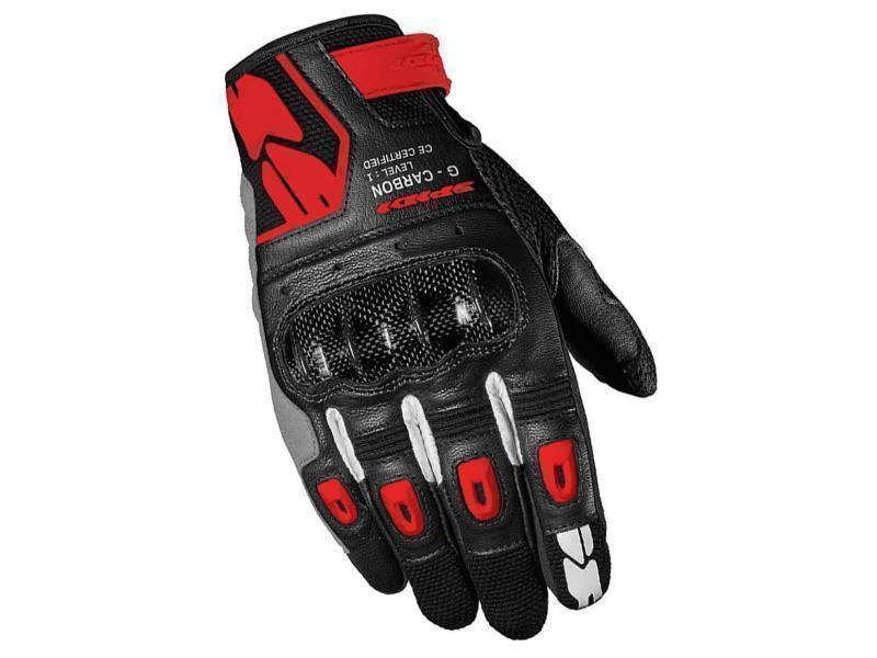 Spidi G Carbon guanti moto corti certificati EN 13594 Rosso - guanti in pelle