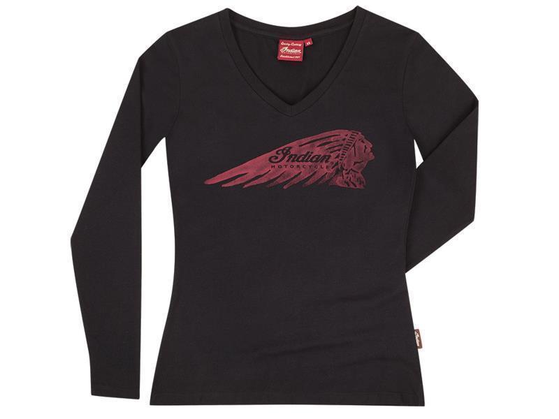 Indian Headdress Tee donna maglia manica lunga Nero - maglie