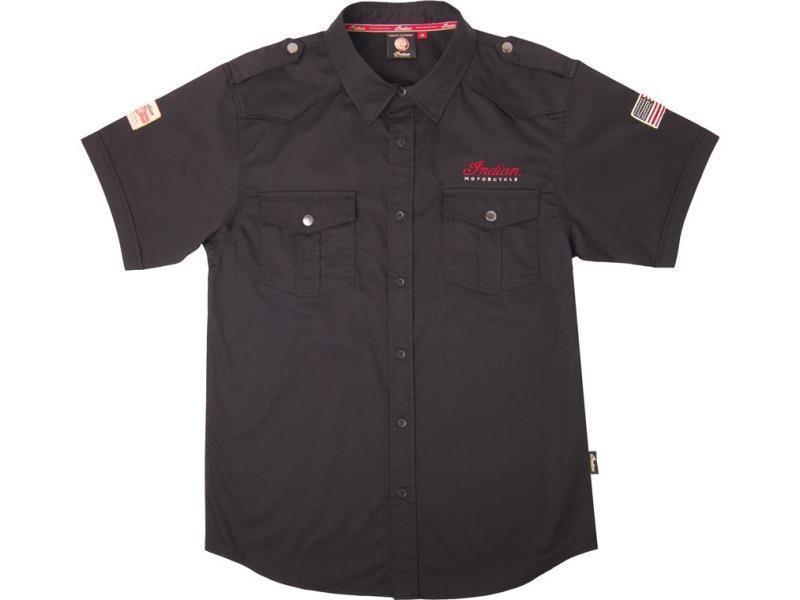 Indian Casual camicia manica corta Nero - camicie