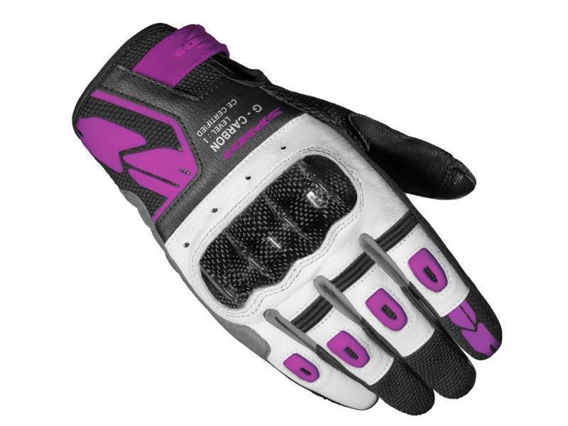 Spidi G Carbon corti guanti moto donna Black / Fuchsia - guanti in pelle