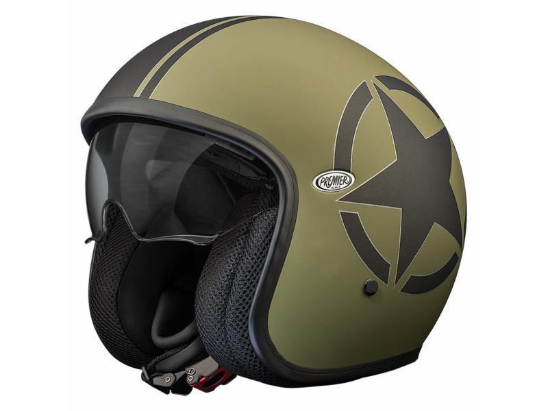 Premier Vintage Evo casco moto Star Military BM Verde - caschi jet