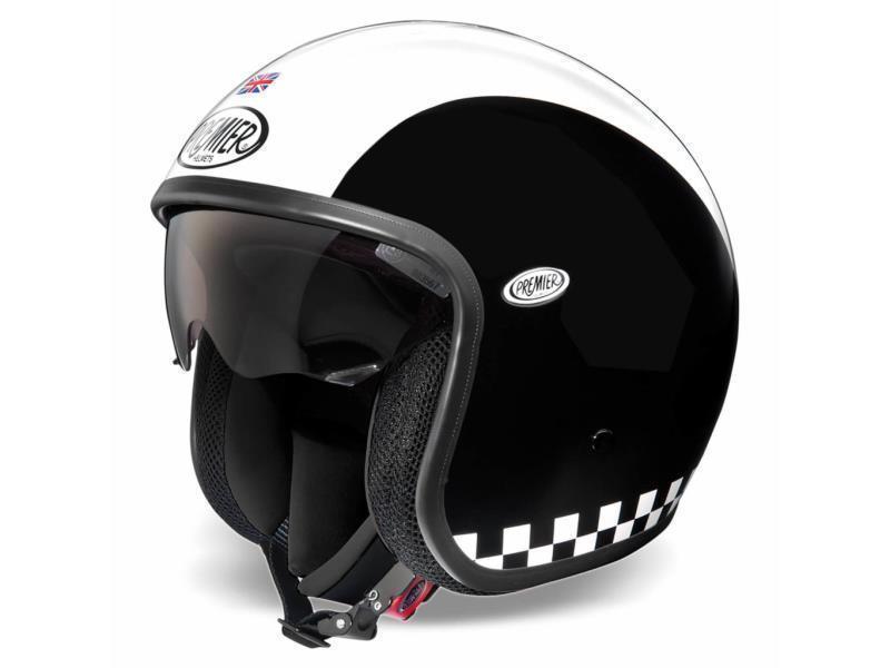 Premier Vintage Evo casco moto Retro Nero / Bianco - caschi jet