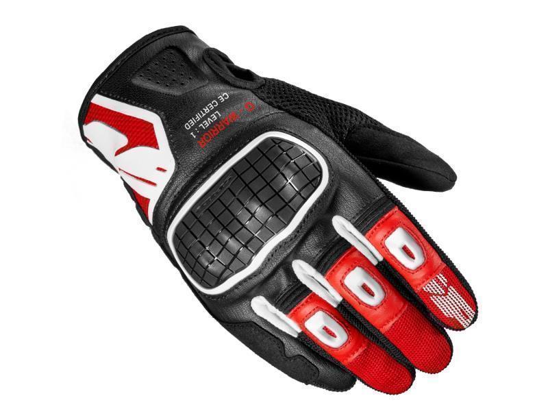 Spidi G Warrior guanti moto certificati EN13594 Nero / Rosso - guanti in tessuto