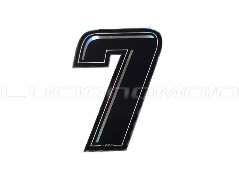 4R Numero adesivo Slim Olographic Nero / 7 H=12mm - adesivi
