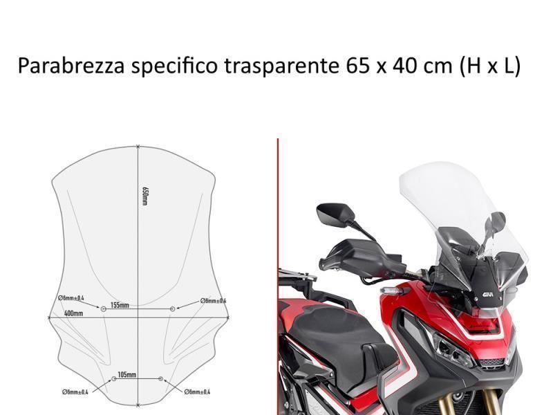 Givi D1156ST Spoiler Honda X ADV 17 / 19 Trasparente - cupolini e parabrezza