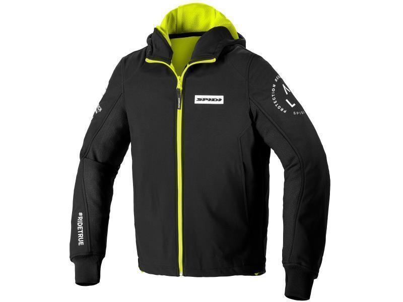 Spidi Hoodie Armor Evo giacca moto in tessuto Nero / Giallo - giacche in tessuto