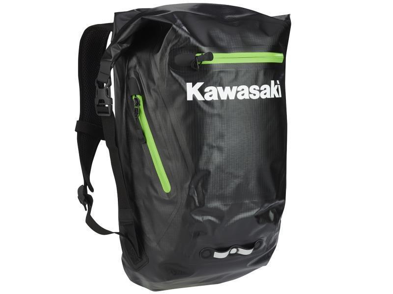 Zaini borselli e custodie Kawasaki All Weater Elements Backpack zaino moto  impermeabile Ner / Verde