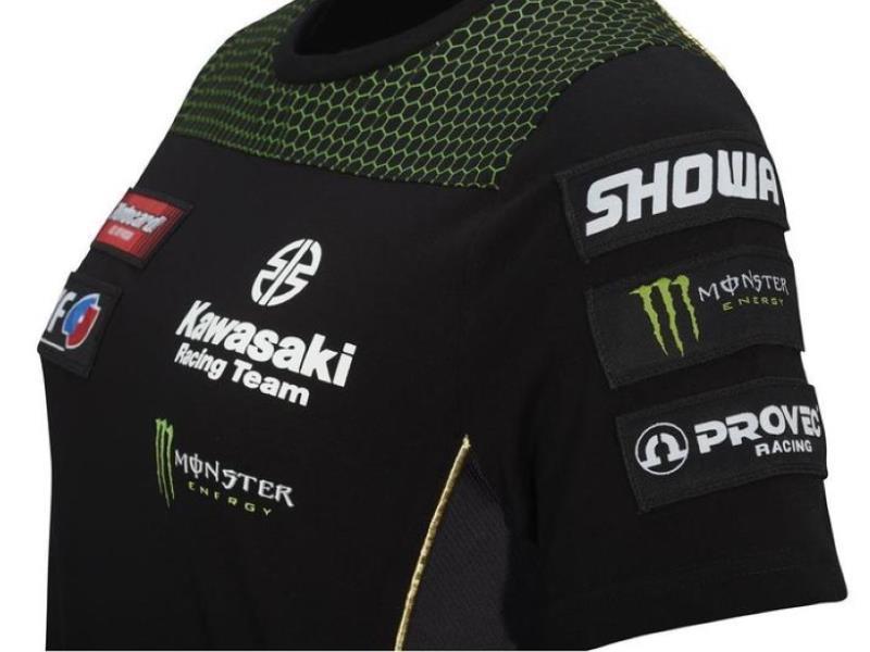 TShirt e Polo Kawasaki SBK 2020 T Shirt donna ufficiale WSBK Nero / Verde  da donna