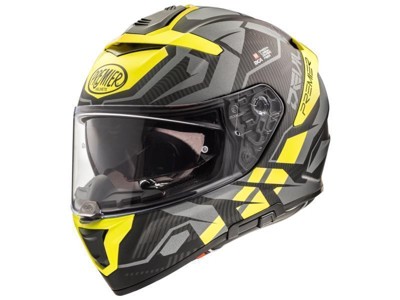 Premier Devil casco moto JC Y BM Nero / Grigio / Giallo - caschi integrali