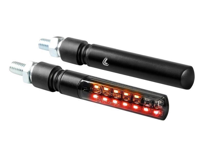 Lampa 90477 Line SQ post coppia frecce sequenziali e luce stop Nero