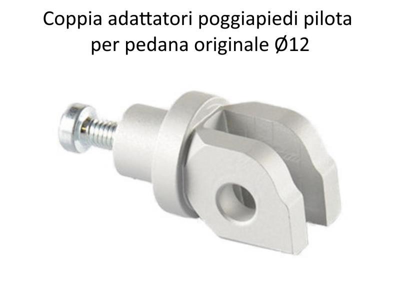 Lightech Coppia adattatori poggiapiedi pilota Kawasaki Z650-Z900 17/2 Argento - pedane arretrate