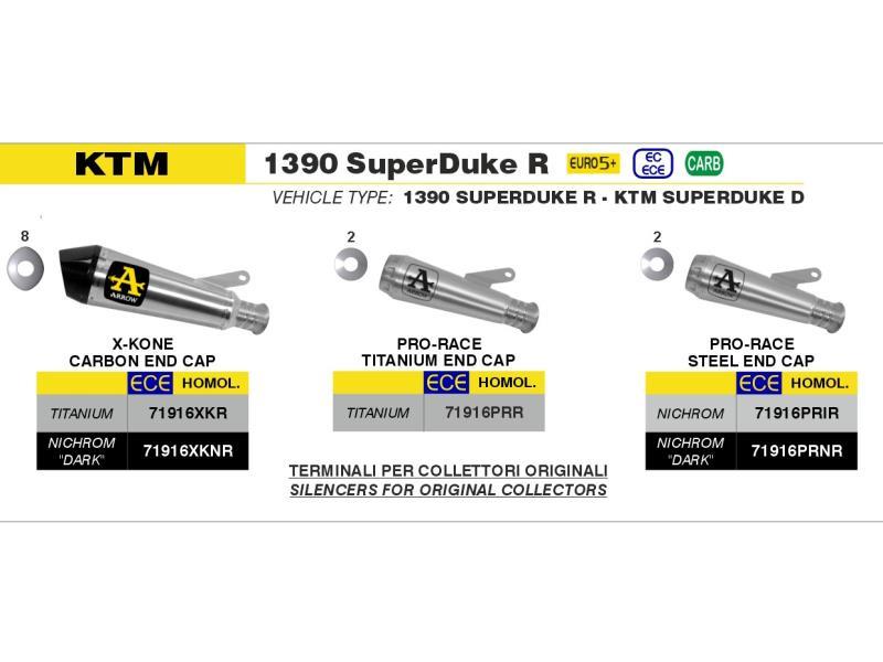 Arrow Terminale KTM 1290 Super Duke R 20/23- 1390 24 Pro Race Nichrom - scarichi e terminali