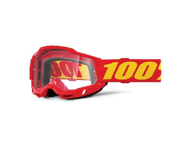 100% Accuri 2 OTG maschera moto cross per occhiali da vista Red-Elast Giallo/ Lente trasparente - maschere occhiali e lenti di ricambio