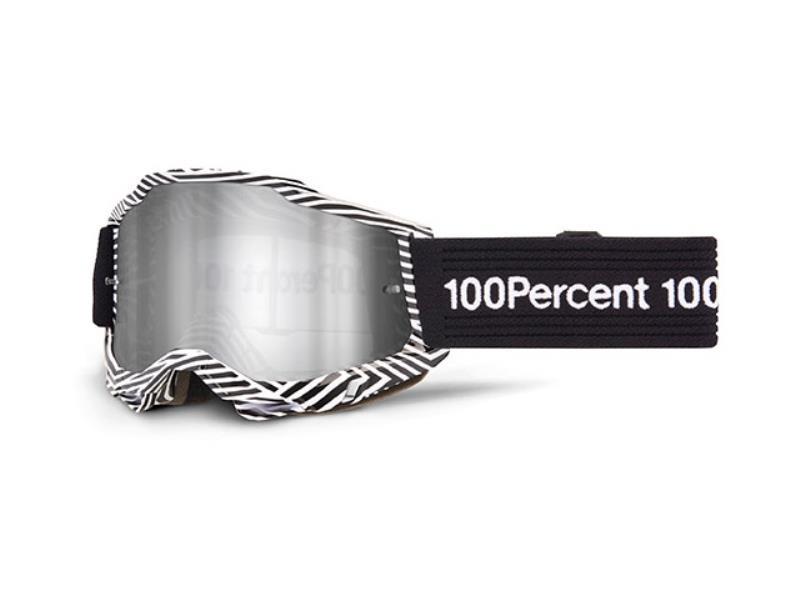 100% Accuri 2 maschera moto cross Samba / Lente a specchio Argento - maschere occhiali e lenti di ricambio