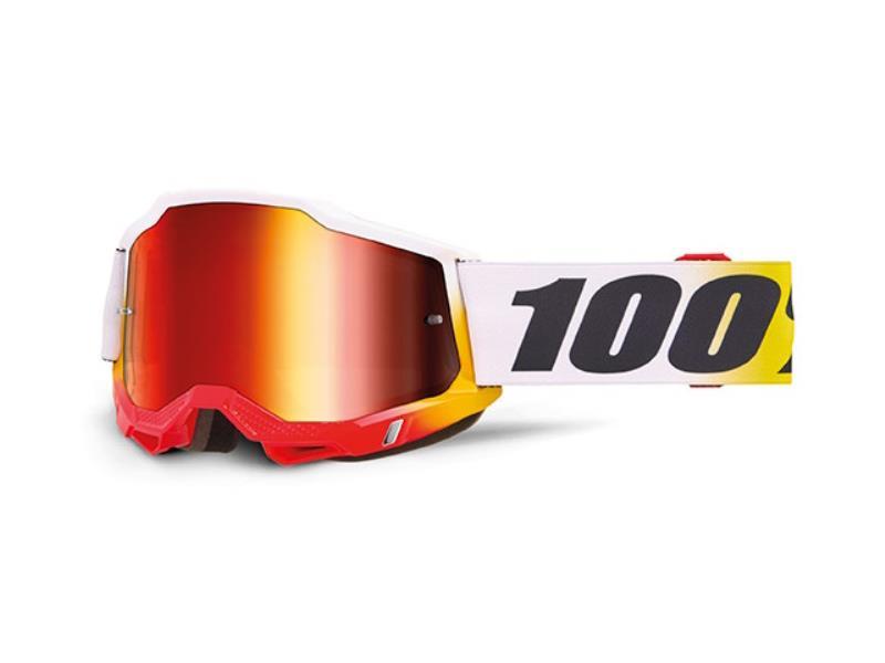 100% Accuri 2 maschera moto cross Torken / Lente a specchio Rossa - maschere occhiali e lenti di ricambio
