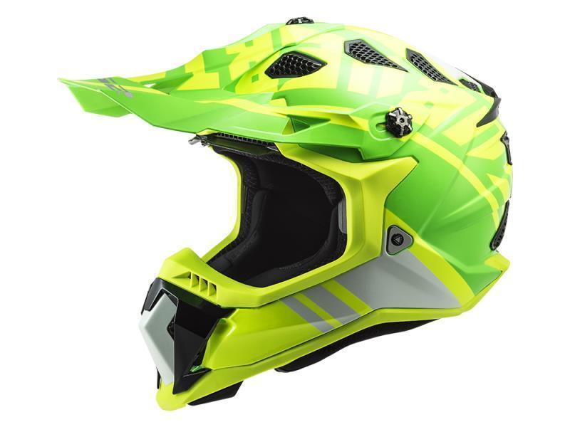 LS2 MX700 Subverter Evo casco moto cross Gammax H-V Yellow / Green - caschi cross