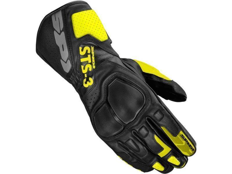 Spidi STS 3 guanti moto Nero / Giallo fluo - guanti in pelle