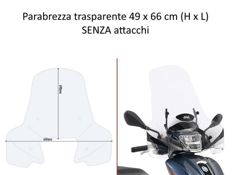 Givi 7057a parabrezza piaggio Medley 125-150 20 (senza attacchi) Trasparente - cupolini e parabrezza