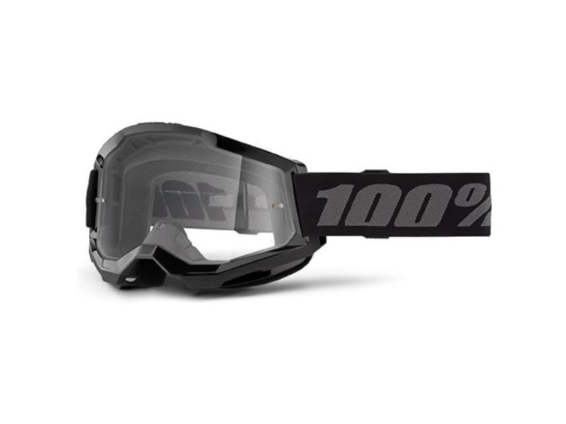 100% Strata 2 Junior maschera moto cross da bambino Nero / Lente trasparente - maschere occhiali e lenti di ricambio