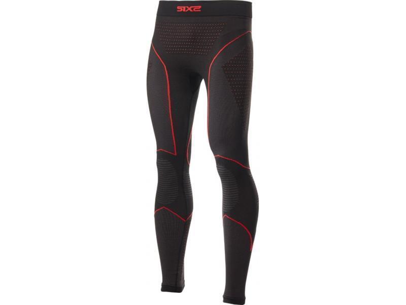 Sixs PNXWCU pantaloni Leggings moto intimi termici BlazeFit Black / Red - sottotute e capi termici