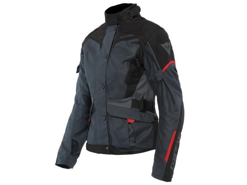 Dainese Tempest 3 D Dry lady giacca moto donna touring Ebony / Black / Lava Red - giacche impermeabili