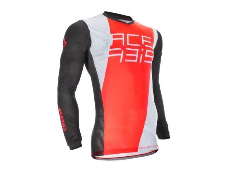 Acerbis MX J Track One maglia moto cross Bianco / Rosso - maglie cross