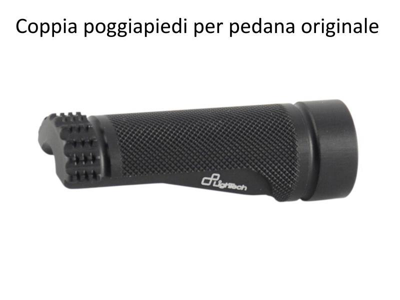 Lightech FTP100 coppia poggiapiedi per pedane originali senza attacch Nero - pedane arretrate