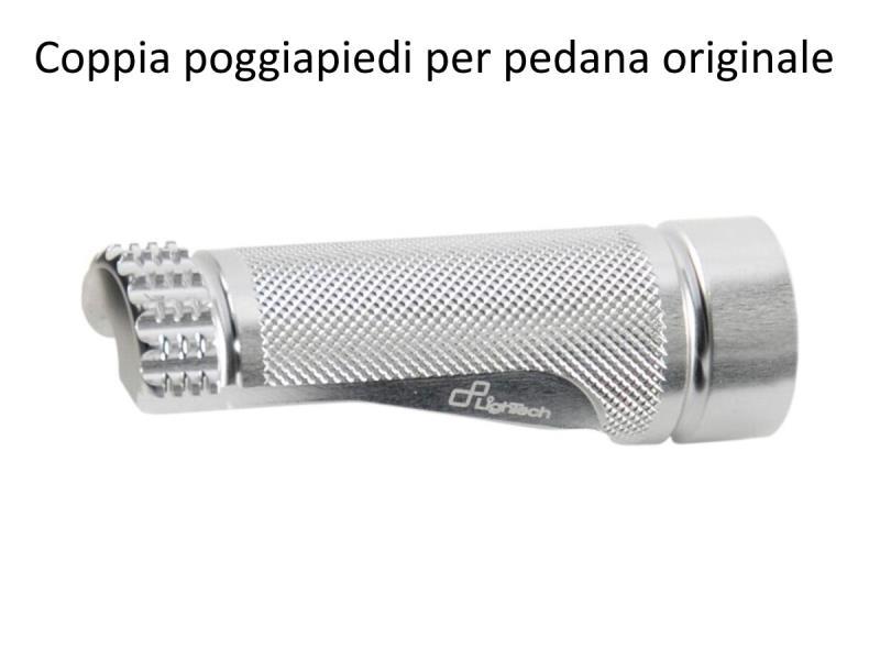 Lightech FTP100 coppia poggiapiedi per pedane originali senza attacch Argento - pedane arretrate
