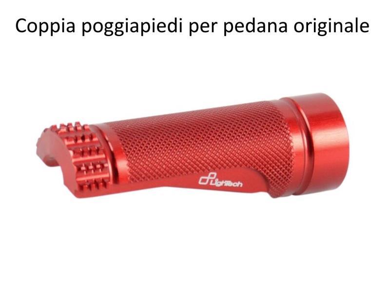 Lightech FTP100 coppia poggiapiedi per pedane originali senza attacch Rosso - pedane arretrate