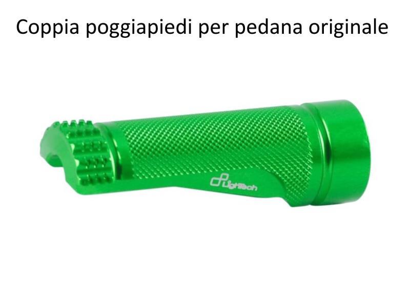 Lightech FTP100 coppia poggiapiedi per pedane originali senza attacch Verde - pedane arretrate