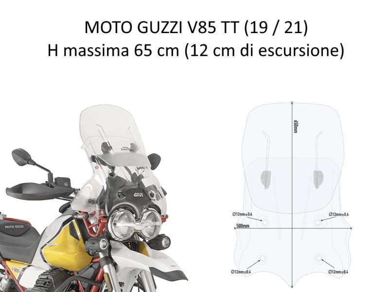Givi AF8203 Cupolino scorrevole Moto Guzzi V85 TT 19 /21 Trasparente - cupolini e parabrezza
