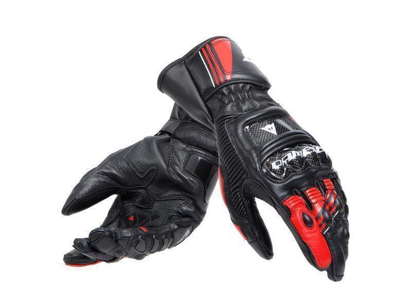 Dainese Druid 4 guanti moto racing Black / Lava Red / White - guanti in pelle