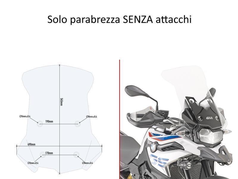 Givi D5127ST Parabrezza BMW F750GS / F850GS  21 / 22 800GS 24 Trasparente - cupolini e parabrezza