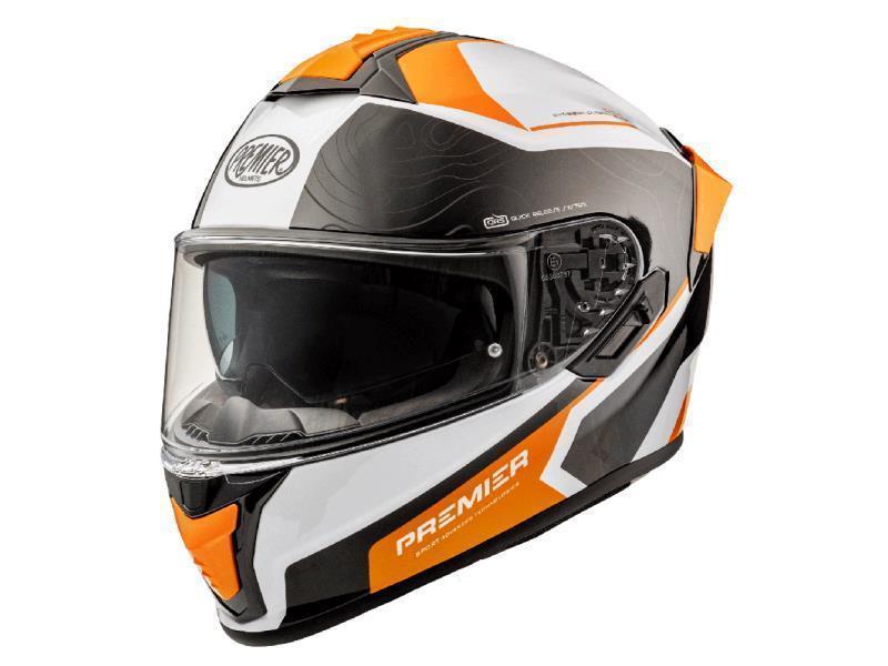 Premier Evoluzione casco moto ECE 22.06 DK93 Nero / Bianco / Arancio - caschi integrali