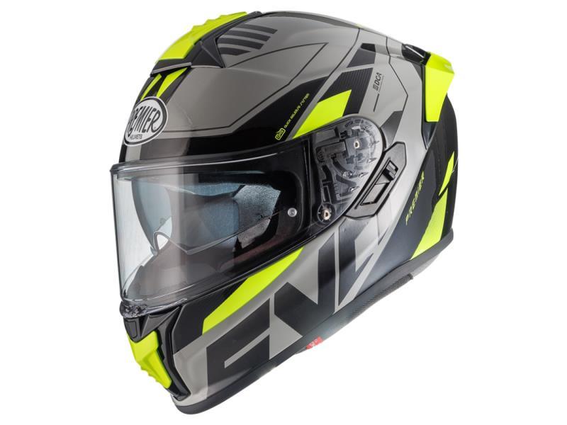 Premier Evoluzione casco moto ECE 22.06 PR11  Nero / Grigio / Giallo - caschi integrali