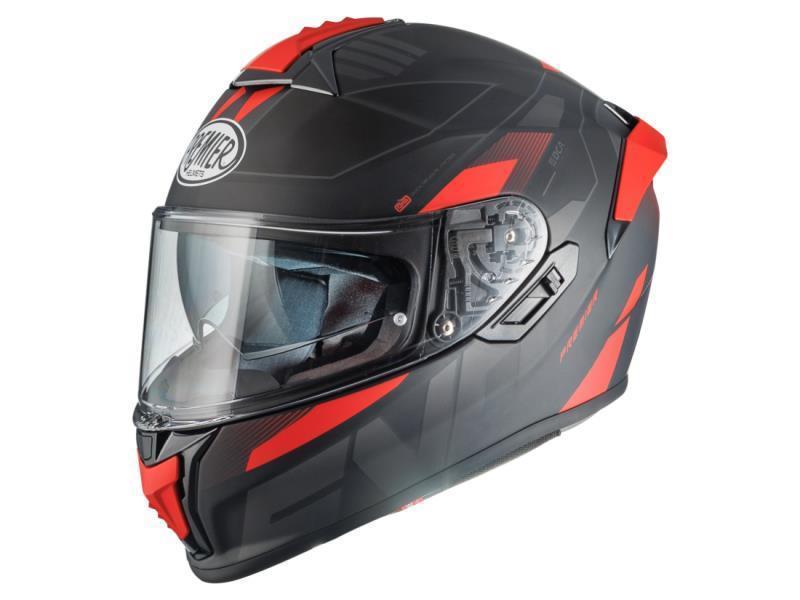 Premier Evoluzione casco moto ECE 22.06 PR92BM Nero / Rosso opaco - caschi integrali