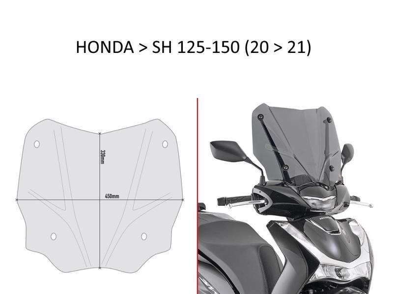 Givi Parabrezza Honda SH 125-150 20 / 21 Fumè - cupolini e parabrezza