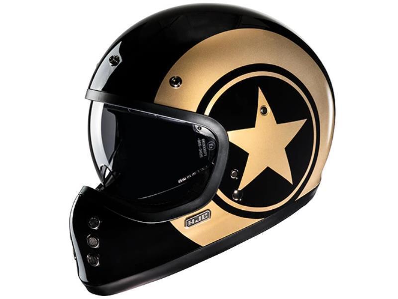 HJC V60 casco enduro retrò ECE 22.06 NYX MC9 Nero metal - caschi integrali