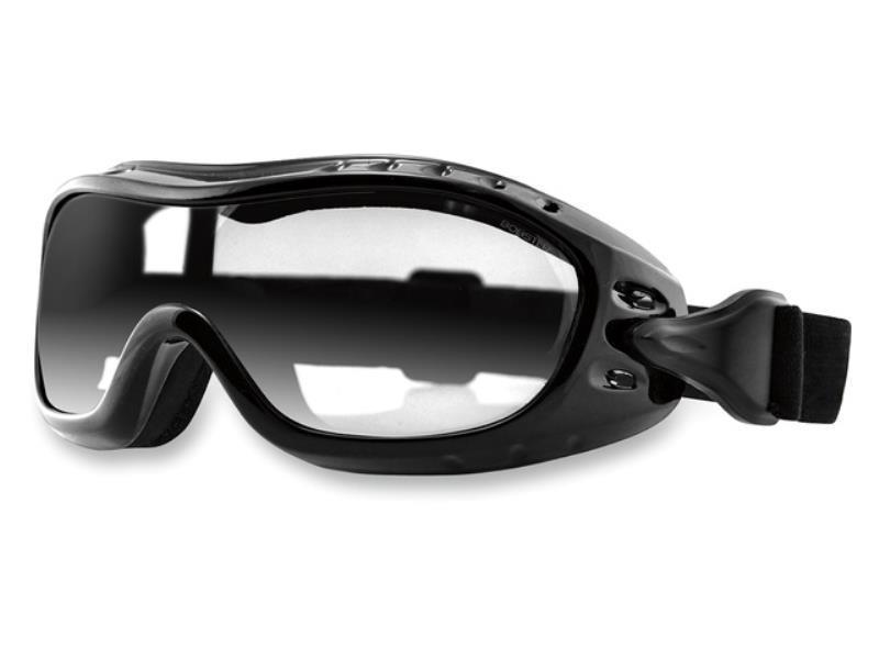Bobster Nighthawk occhiali moto OTG tipo custom Nero / Lente trasp - maschere occhiali e lenti di ricambio