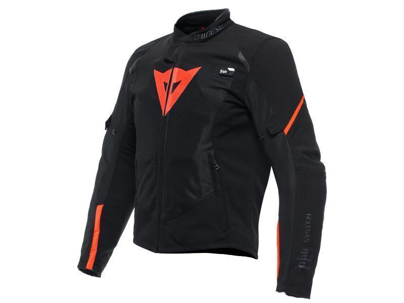 Dainese Smart Jacket LS Sports giacca moto Airbag Black / Fluo Red - giacche in tessuto