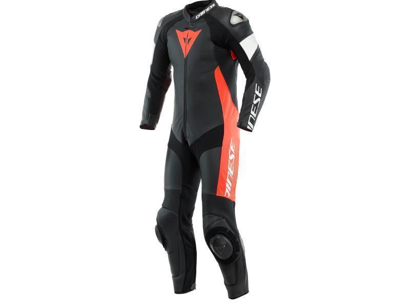 Dainese Tosa tuta moto intera traforata Black / Fluo Red / White - tute in pelle intere