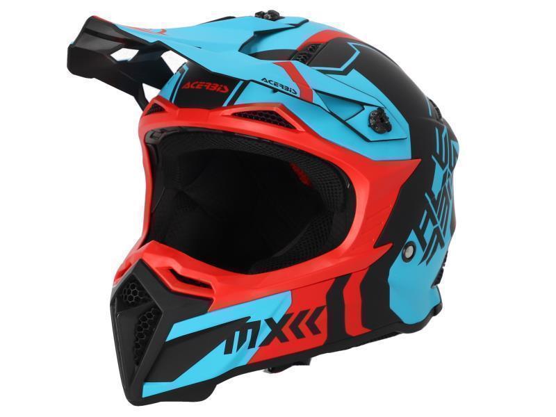 Acerbis Profile 5 casco moto cross ECE 22-06 Rosso / Blu chiaro - caschi cross