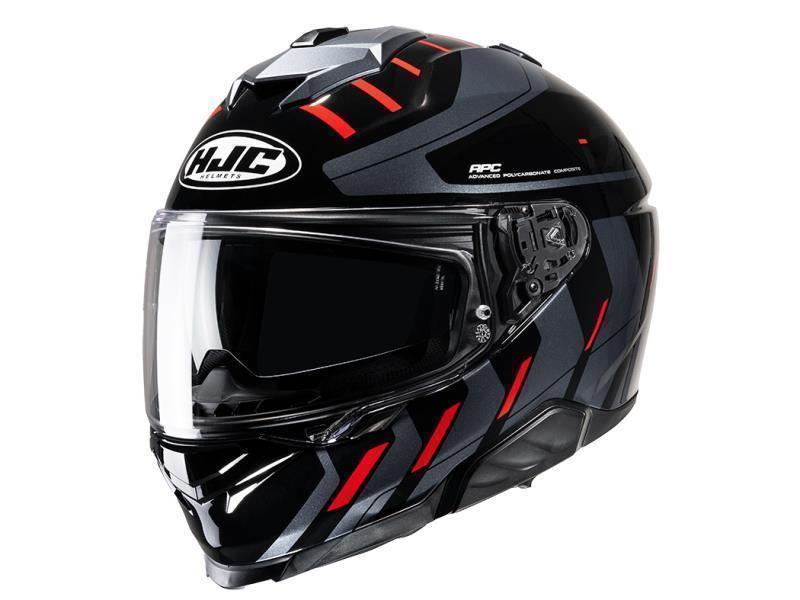 HJC I71 casco moto integrale ECE 22.06 Simo MC1 Nero / Rosso / Grigio - caschi integrali