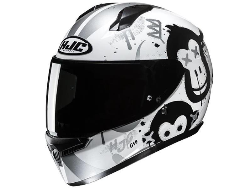 HJC C10 casco moto ECE 22.06 Geti MC10 Bianco / Nero - caschi integrali