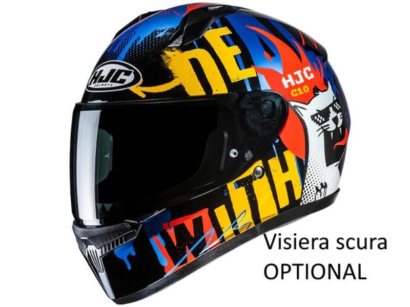 HJC C10 casco moto ECE 22.06 Fop MC23 Nero / Blu / Giallo - caschi integrali