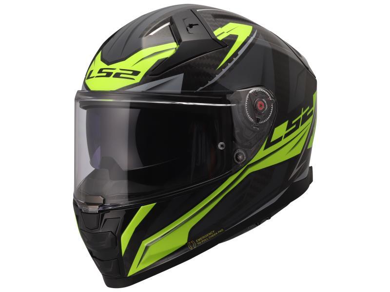 LS2 FF811 Vector II Carbon ECE 22.06 casco moto Carbon Savage / Hi Vis Yellow - caschi integrali